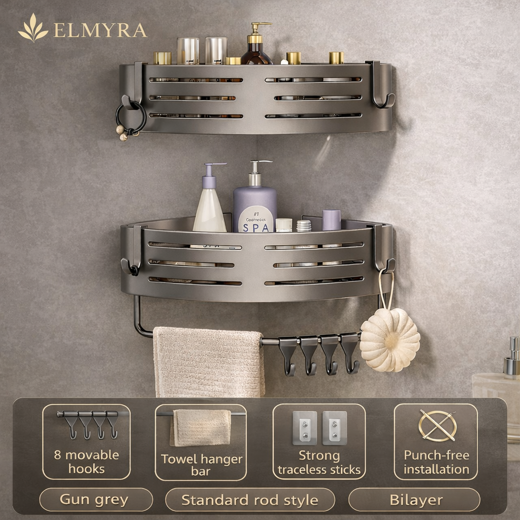 Premium Corner Shower Organizer  Space Aluminum