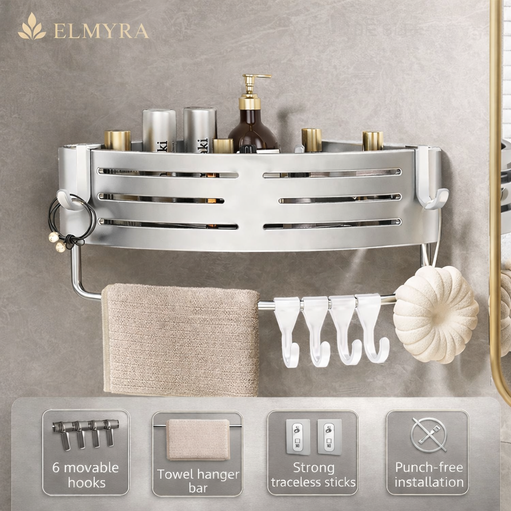 Premium Corner Shower Organizer  Space Aluminum