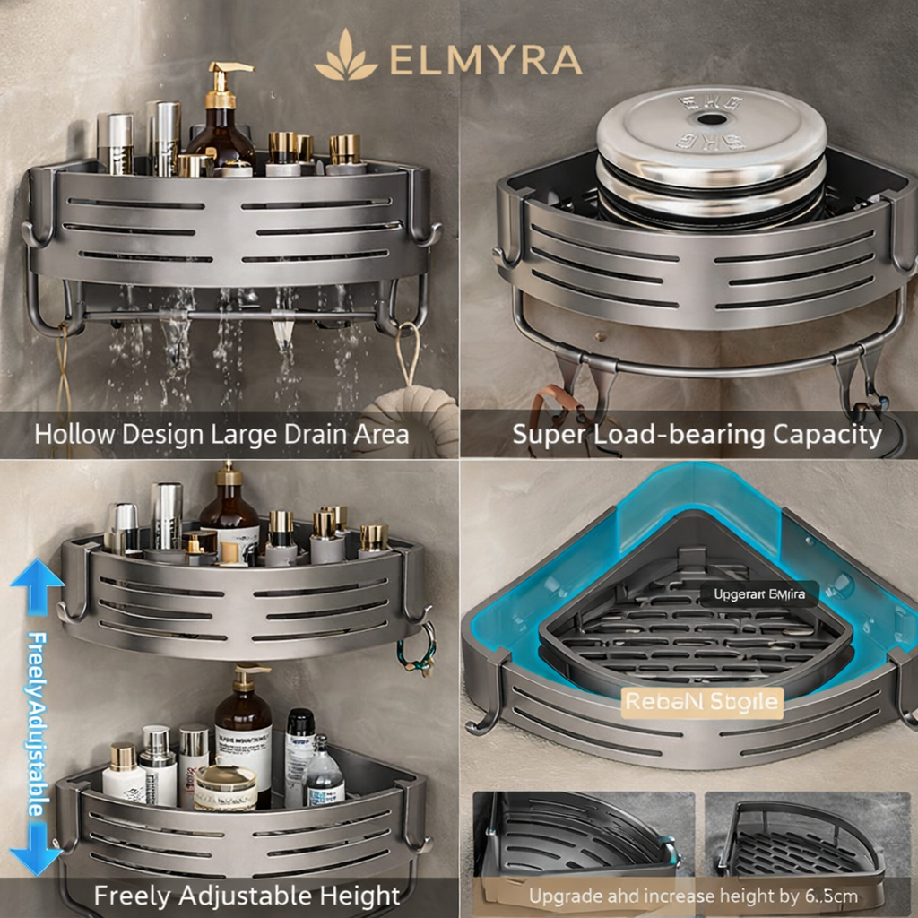 Premium Corner Shower Organizer  Space Aluminum