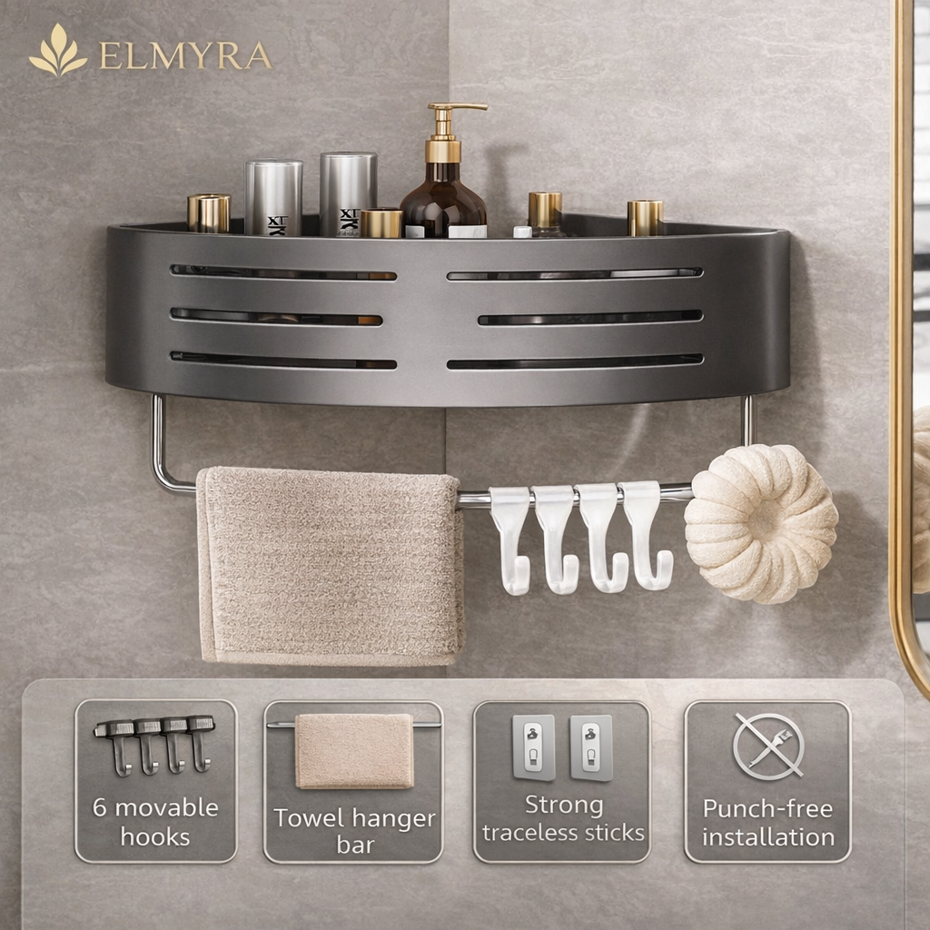 Premium Corner Shower Organizer  Space Aluminum